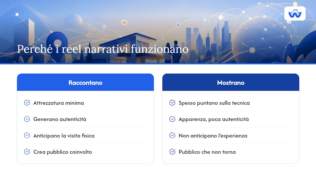 Prospettiva: perché i reel funzionano meglio quando raccontano, non solo mostrano — overview diagram