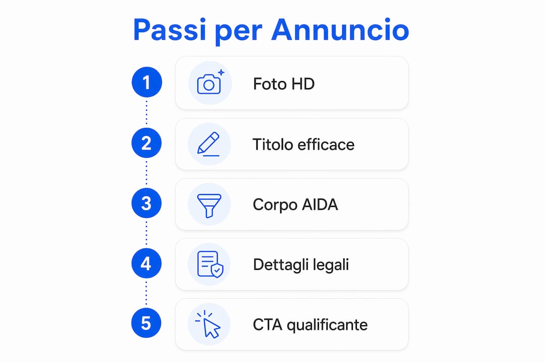 Infografica: le fasi per scrivere un annuncio immobiliare efficace