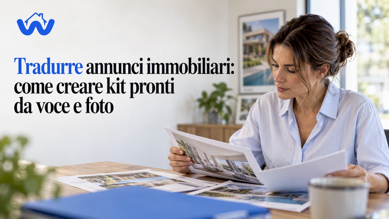 Traduzione annunci immobiliari: come generare kit pronti da voce e foto