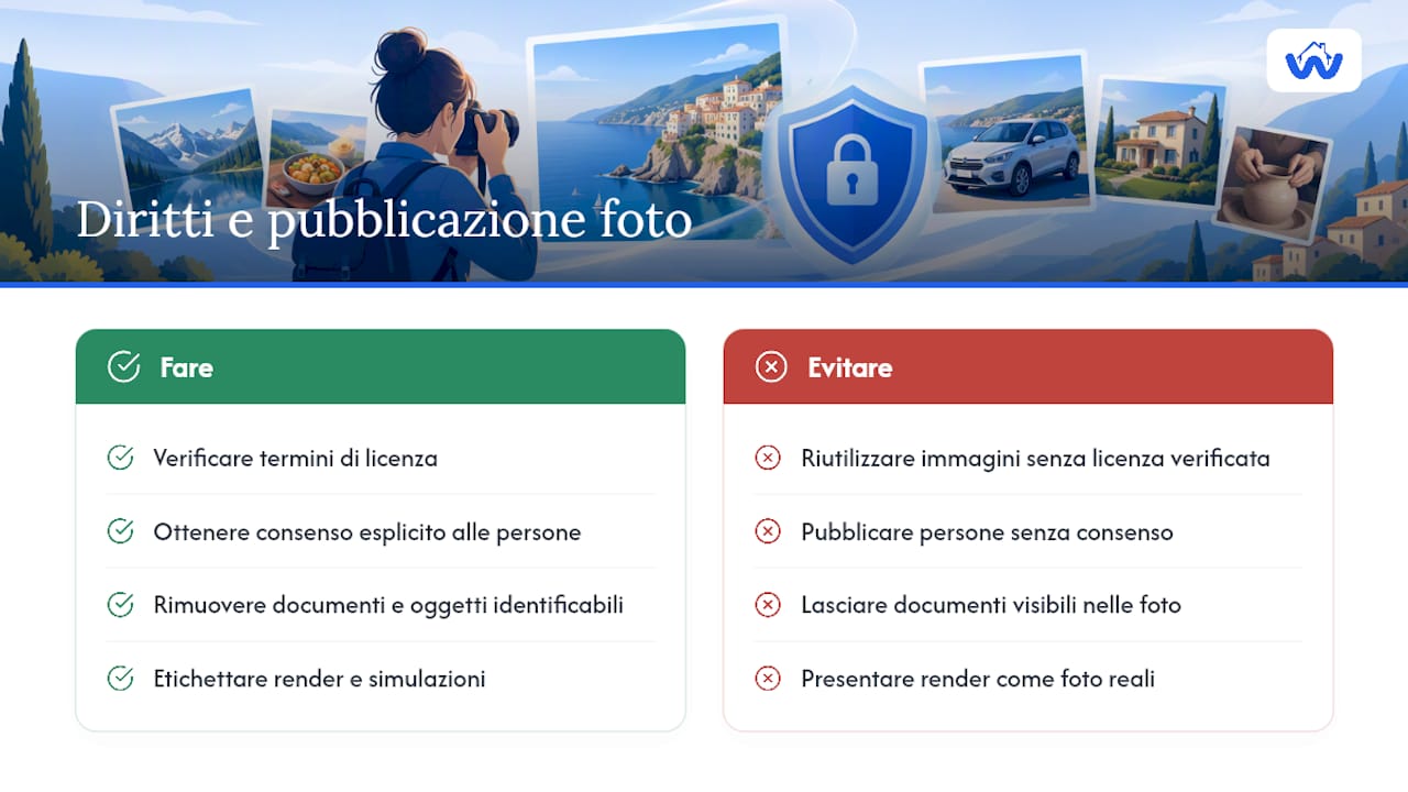 Normative e diritti d'autore sulle immagini negli annunci — overview diagram