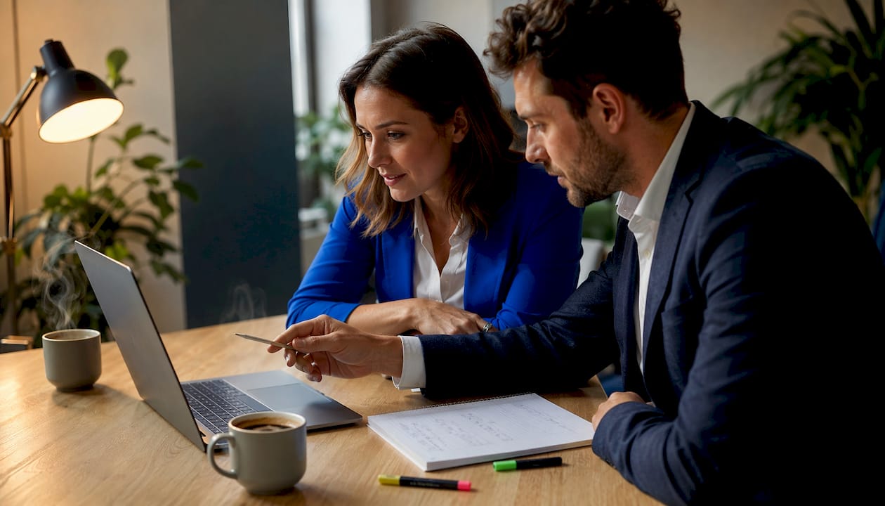 Mani che lavorano insieme su progetti immobiliari