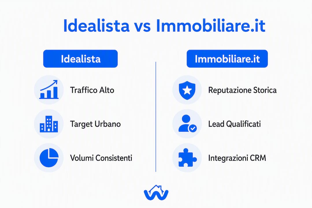 Confronto tra Idealista e Immobiliare.it: infografica illustrativa