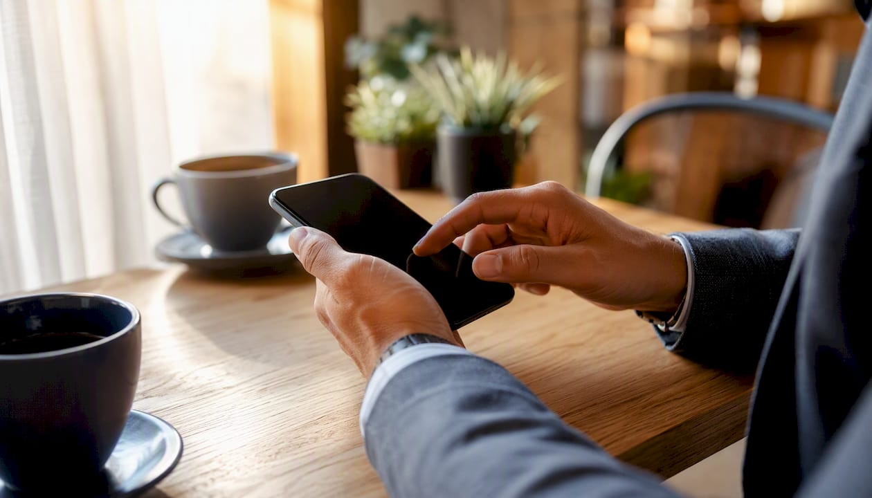 Mani che fanno i conti sullo smartphone