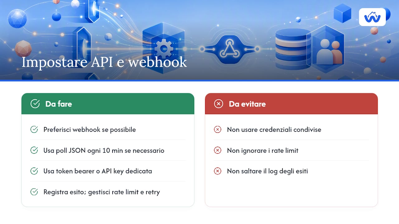 Come impostare un'integrazione API o webhook per i lead — overview diagram