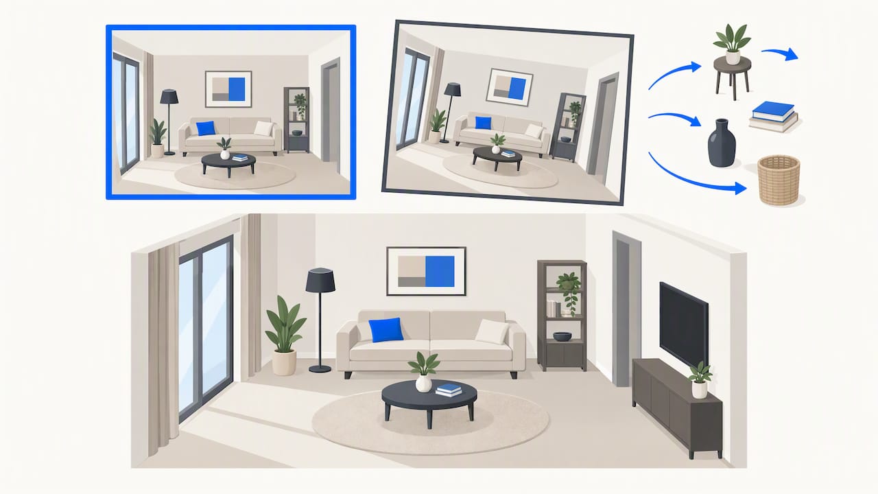 Illustrazione di linee verticali e composizione fotografica ordinata